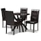 Baxton Studio Elira Dark Brown Upholstered and Dark Brown Wood 5-Piece Dining Set 169-8030-10902 - alternate 7